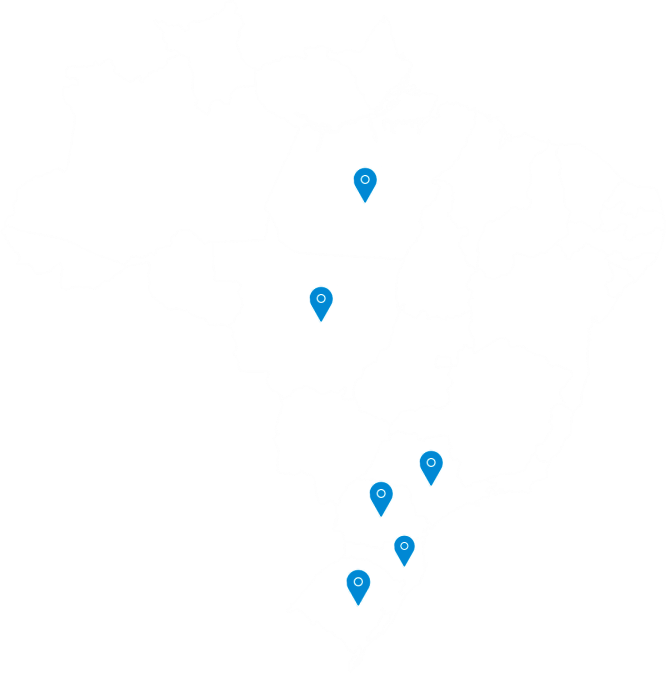 Mapa com pinos